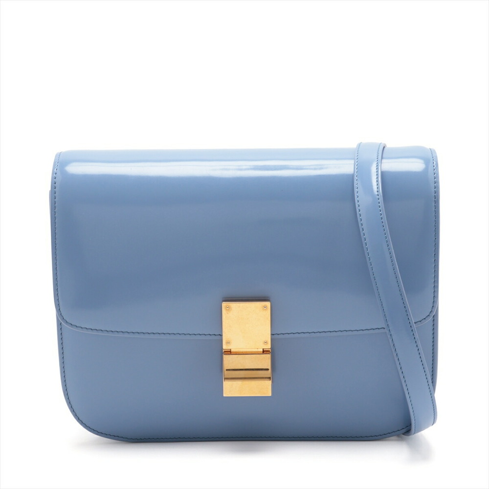 Celine Classic Box Leather Shoulder bag Blue